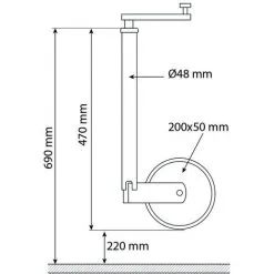 AL-KO ROUE JOCKEY AVEC PINSTOP DIAMETRE 200mm TUBE 48 MM MAX 150KGS-18026 -AL-KO Soldes 2022 28043664 3