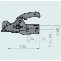 TETE D'ATTELAGE POUR REMORQUE FEINEE AL-KO S18018