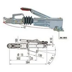 COMMANDES DE FREINAGE AL-KO AVEC SEMELLES EN V-450 - 750kg -S18010