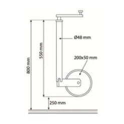 ROUE JOCKEY ROUE ACIER AL-KO -DIAMETRE 200mm-max 150KG -S18025